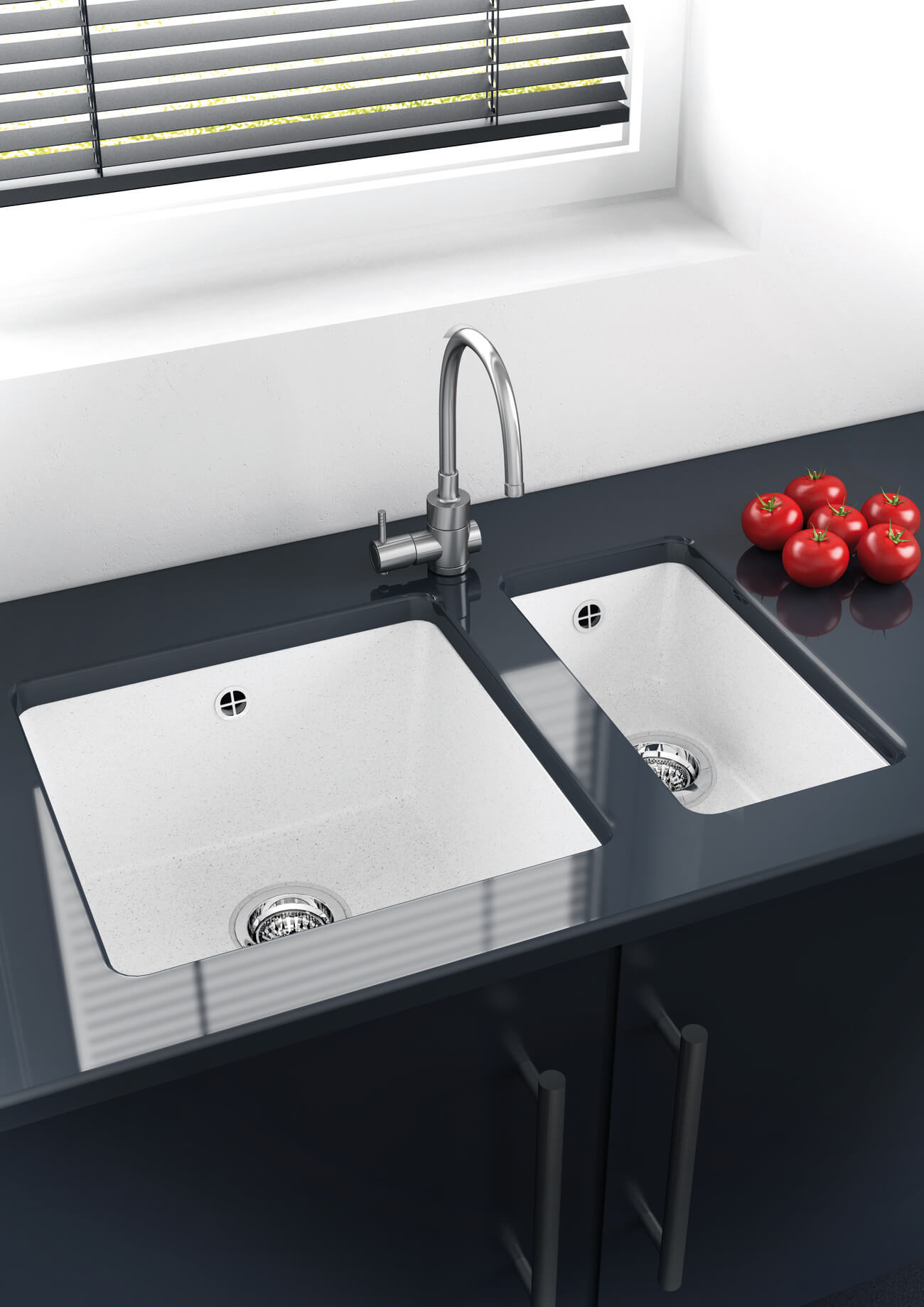 Double-bowl kitchen sink with two chambers for private label, ODM and retail sales