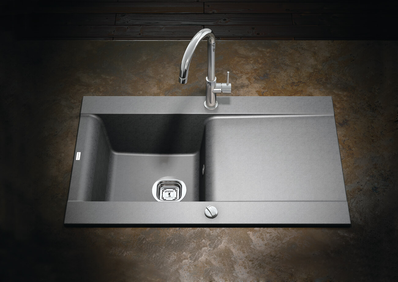 Single-bowl kitchen sink with integrated work zone for private label, ODM and retail sales